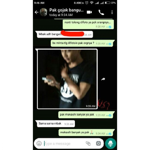 Kisah lucu seorang cewek pesan ojek online buat bangunin pacarnya