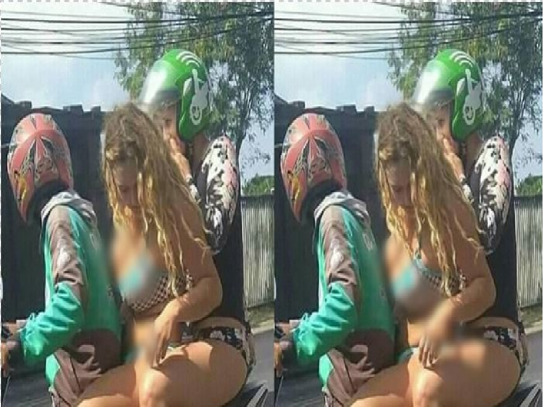 Rezeki nomplok, driver ojek online ini dapet penumpang bule cantik cuma pakai bikini