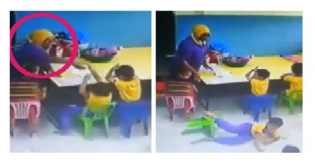 Viral video oknum guru TK tampar anak didiknya hingga jatuh dari kursi beredar luas netizen kecam aksinya