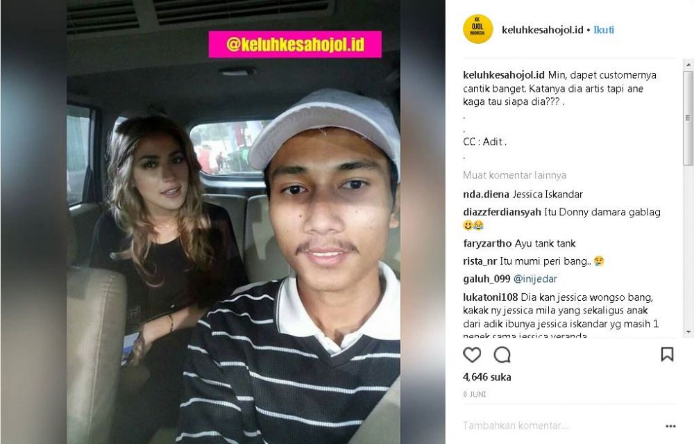 Dapet orderan dari artis top papan atas, driver ojek online ini malah salah sebut nama