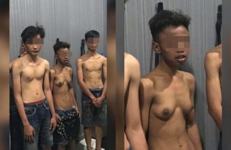 Viral foto tiga pemuda diduga pelaku pencurian netizen salfok pada buah dada salah satu pelaku