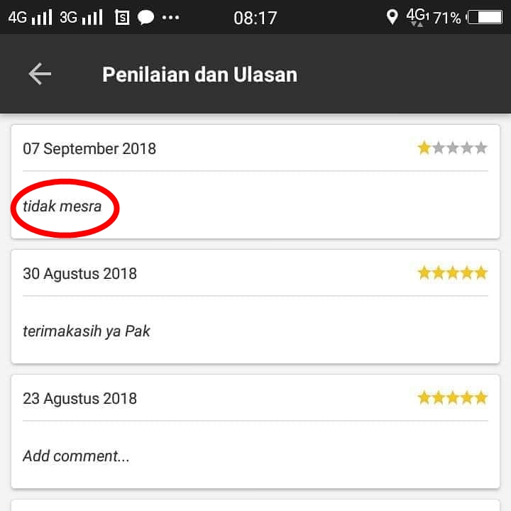 Alasan pelanggan ojek online ngasih bintang satu ini bikin ngakak sambil tepuk jidat