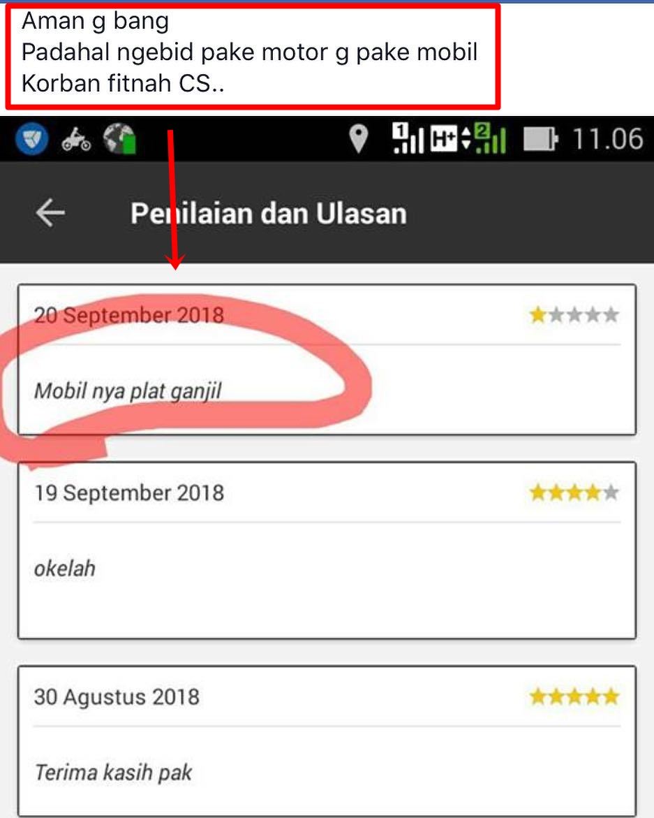 Alasan pelanggan ojek online ngasih bintang satu ini bikin ngakak sambil tepuk jidat