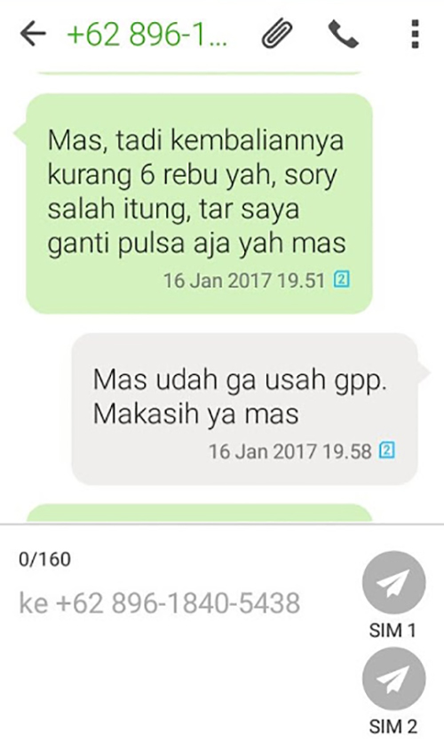 Chat percakapan gokil antara driver ojek online dengan penumpangnya ini kocak abis