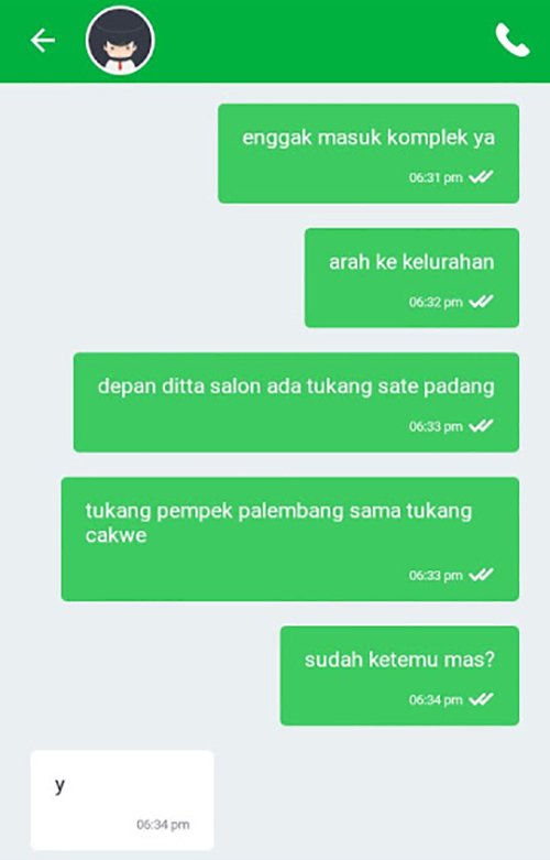 Chat percakapan gokil antara driver ojek online dengan penumpangnya ini kocak abis