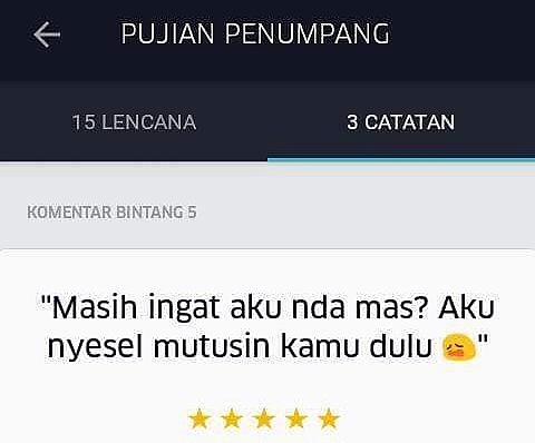 Komentar penumpang driver ojek online kasih bintang lima ini lucunya sampe bikin sakit perut