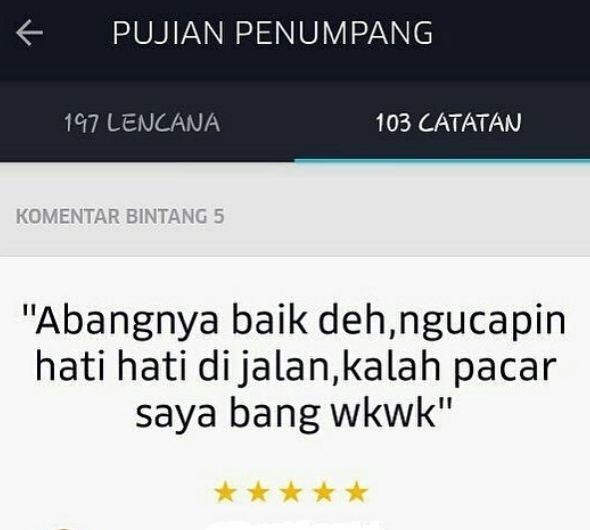 komentar pujian penumpang ojek online ini bikin drivernya klepek-klepek