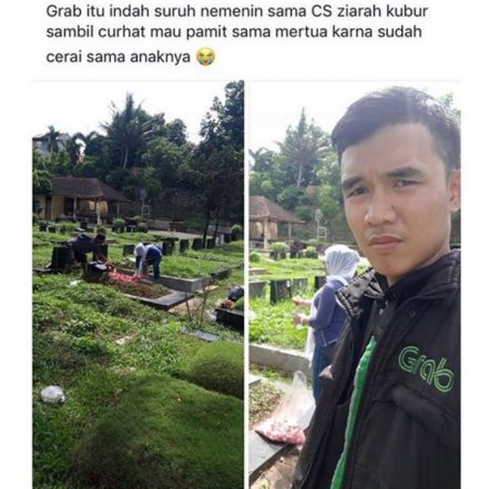 Driver ojol ini diminta untuk mengantarkan customernya ke kuburan alasannya bikin netizen terharu