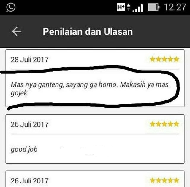 Chat Lucu Penumpang Ojek Online