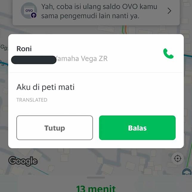 Chat typo lucu driver ojek online