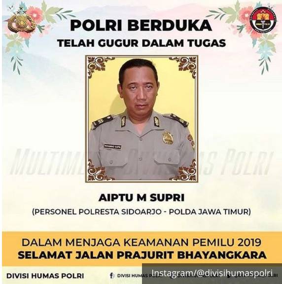 Polisi Meninggal saat Pemilu