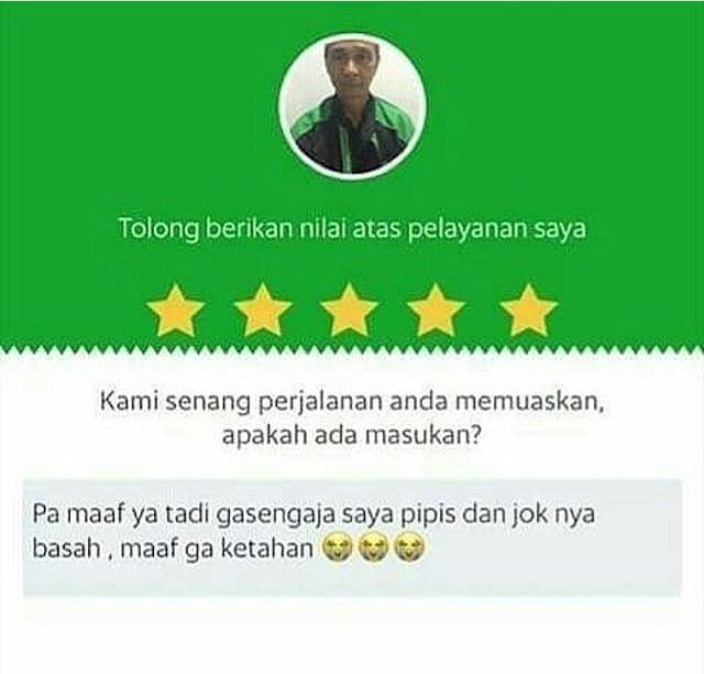 Review Kocak Pelanggan Ojek Online