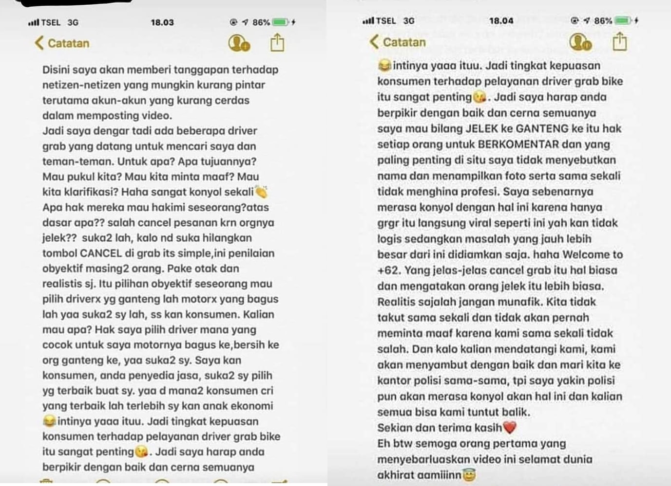 Viral Cewek Cancel Orderan Gara-Gara Driver Jelek, Begini Tanggapan Ketiganya