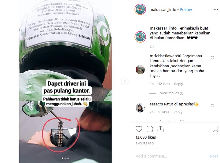 Driver ojek online gratiskan tarif