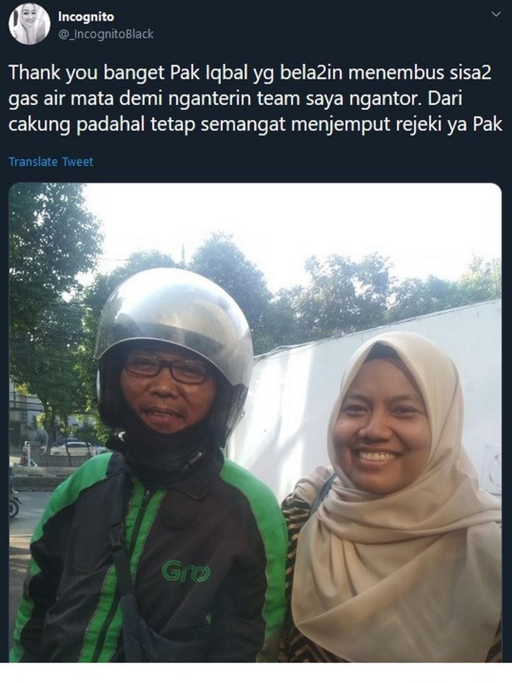 Driver ojol antar penumpang massa aksi demo 22 Mei