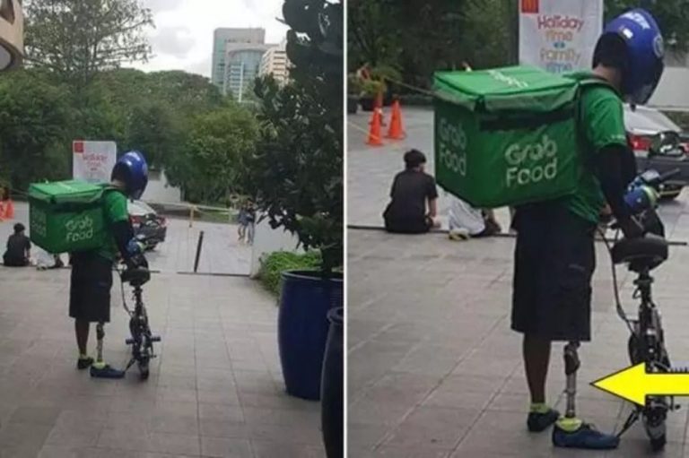 Antar pesanan Grab Food memakai kaki palsu sosok pria ini menginsiprasi banyak orang