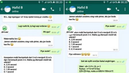 Viral driver ojol kerjakan PR matematika milik anak temannya via Whatsapp