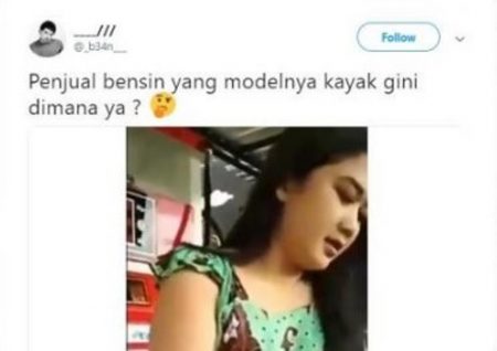 Viral penjual bensin cantik di Twitter netizen pria dibuat gagal fokus sekaligus patah hati
