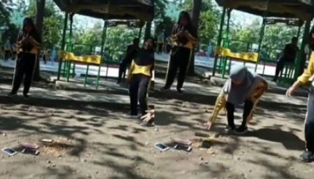 Para siswi main taplak gunung pakai gaco beginian auto dihujat netizen
