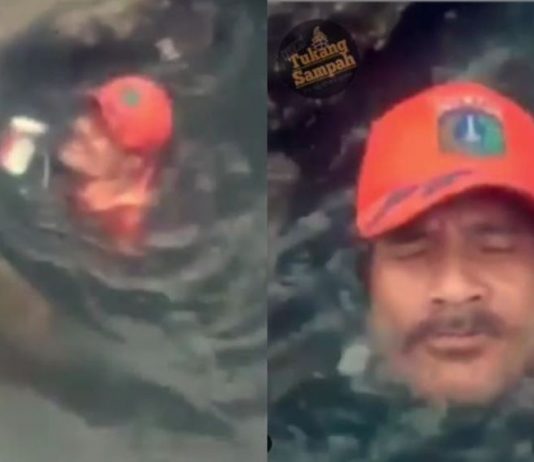 Demi punguti sampah yang menyumbat, anggota PPSU rela menyelam di selokan kotor
