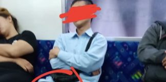 Diduga puaskan hasrat seksualnya di KRL, selangkangan pria ini terlihat basah
