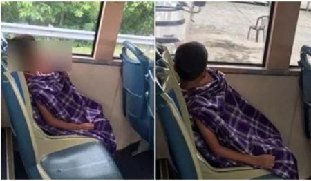 Tampak duduk seorang diri potret bocah laki laki naik bus usai sunat ini bikin netizen terenyuh