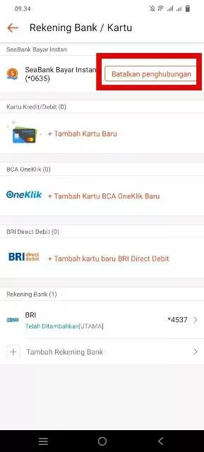 Batalkan Penghubungan