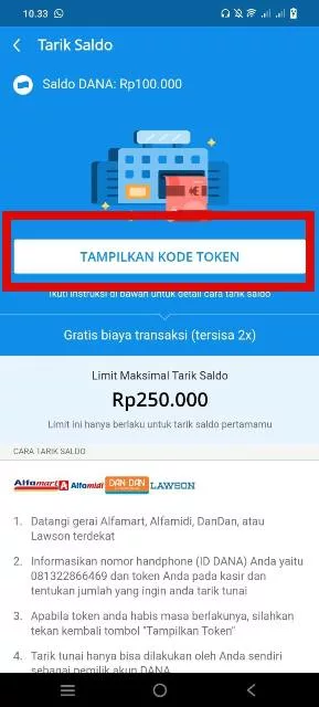 Tampilkan Token