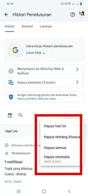 Hapus Sesuai dengan Keinginan